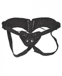 Lux Fetish Diamond Velvet Strap-On Corset Black O/S by Electric Eel Inc