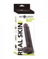 Get Lucky 8.0 inches Real Skin Series - Dark Brown by Thank me now inc.