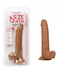 Size Queen 8 inches Dildo - Brown by California Exotic Novelties