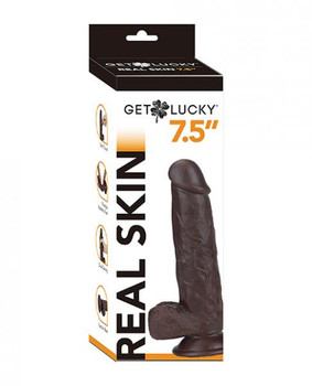 Get Lucky 7.5 inches Real Skin Series - Dark Brown by Thank me now inc.