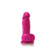 The Colours Pleasures 4 inches Dong W/balls & Suction Cup - Pink Sex Toy For Sale