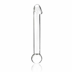 Glas 7 inches Realistic Head Glass Dildo Clear by Glas Toy