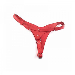 Leather Female Dildo Harness - Red Adult Toys