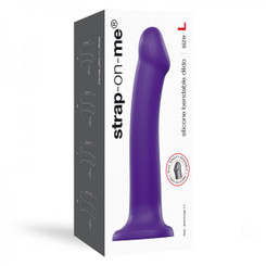 Strap-on-me Semi-realistic Dual Density Bendable Dildo Purple Size L Best Sex Toy