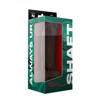 Shaft Model N Liquid Silicone Dong With Balls 9.5 In. Mahogany Adult Toy