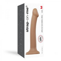 Strap-on-me Semi-realistic Dual Density Bendable Dildo Caramel Size M Sex Toy