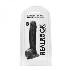 Realrock Ultra - 9 / 22.8 Cm - Silicone Dildo With Balls - Black