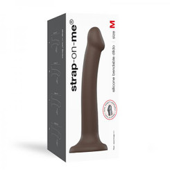 Strap-on-me Semi-realistic Dual Density Bendable Dildo Chocolate Size M Adult Toys
