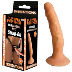 Skinsations Latin Lover Series  Playful Partner Strap On Dildo With Harness 6in Adult Sex Toys