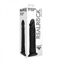 Realrock - 10 / 25 Cm Realistic Dildo - Black Adult Toy