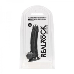 Realrock Ultra - 7 / 17.8 Cm - Silicone Dildo With Balls - Black Sex Toy