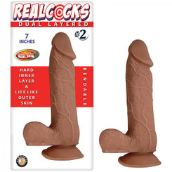 RealShaft Dildo Dual Layered #2 Brown 7 inches Dildo by NassToys