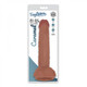 Easy Rider Bioskin Dual Density Dong 8in With Balls Caramel by Curve Novelties