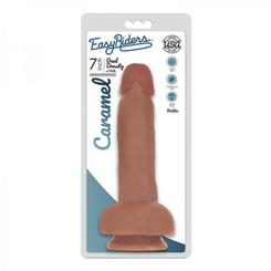 Easy Rider Bioskin Dual Density Dong 7in With Balls Caramel by Curve Novelties