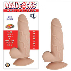 Real Cocks Dual Layered #1 Beige 5.5 inches Dildo Best Sex Toy