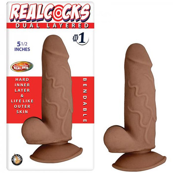 Real Cocks Dual Layered #1 Brown 5.5 inches Dildo Best Sex Toys