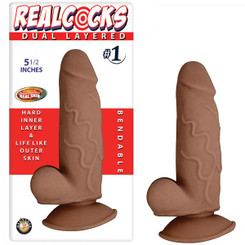 RealShaft Dildo Dual Layered #1 Brown 5.5 inches Dildo by NassToys