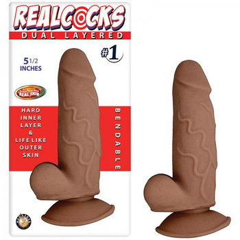 RealShaft Dildo Dual Layered #1 Brown 5.5 inches Dildo by NassToys