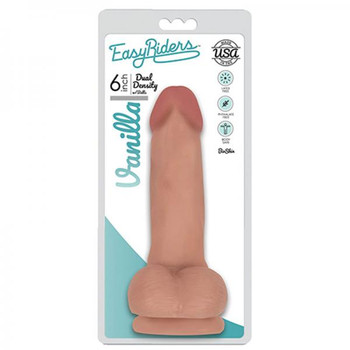 Easy Rider Bioskin Dual Density Dong 6in With Balls Vanilla Sex Toy
