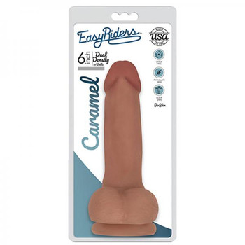 Easy Rider Bioskin Dual Density Dong 6in With Balls Caramel by Curve Novelties
