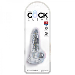 King Penis Clear 4in Penis With Balls by Pipedream Products