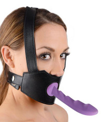 Strict Leather Dildo Face Harness by XR Brands