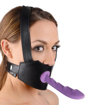 Strict Leather Dildo Face Harness by XR Brands