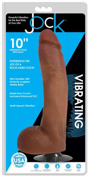 Jock Medium Vibrating Dildo With Balls - 10 Inch Adult Sex Toy