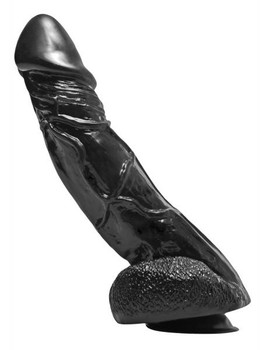 Ultra Veiny Black Mega Cock With Suction Cup Base Adult Toy