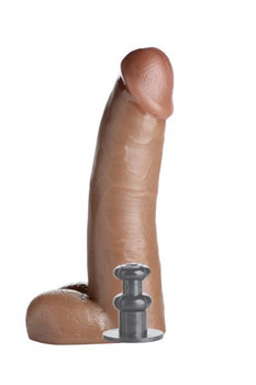 8 Inch Cock Lock Brown Dildo Adult Toy