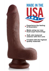 7 Inches Ultra Real Dual Layer Suction Cup Dildo Brown