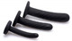 Trintiy Strap On Silicone 3 Piece Dildo Set Black by XR Brands