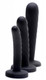 Trintiy Strap On Silicone 3 Piece Dildo Set Black by XR Brands - Product SKU CNVXR -AF105 -BLACK