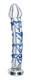 Asana Glass Dildo Clear Blue Heart Accents by XR Brands