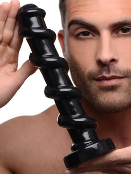 Mighty Screw 9.5 Inches Dildo Black by XR Brands