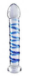 Kama Glass Dildo Clear / Blue