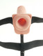 Fetish Fantasy 9 inches Hollow Rechargeable Strap On with Balls Beige by Pipedream Products - view 3