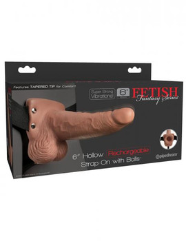 Fetish Fantasy 6 In Hollow Rechargeable Strap-on Tan by Pipedream Products