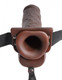 Fetish Fantasy 9 inches Hollow Fluid-compatible Strap On with Balls Brown by Pipedream Products - view 3