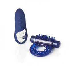 Sensuelle Remote Control Rechageable Bullet Ring Blue by Novel Creations Toys