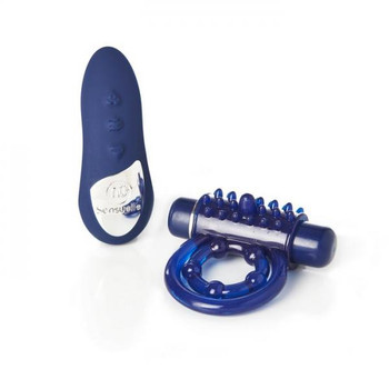 Sensuelle Remote Control Rechageable Bullet Ring Blue by Novel Creations Toys
