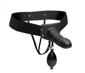 Pumper Hollow Inflatable Strap On Black Best Sex Toy For Men