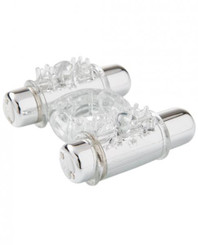 Sensuelle Double Action Clear Vibrating Ring by Novel Creations Toys
