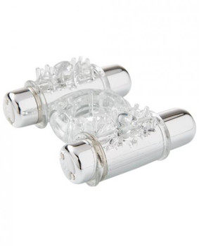 Sensuelle Double Action Clear Vibrating Ring by Novel Creations Toys