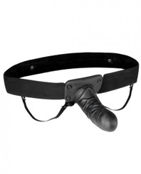Unisex Vibrating Hollow Strap On Dildo O/S Black by Electric Eel Inc