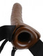 Pipedream 8 inches Vibrating Hollow Strap On Brown - Product SKU PD336129
