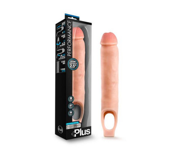 Performance Plus 11.5in Silicone Penis Sleeve Penis Extender Vanilla by Blush Novelties