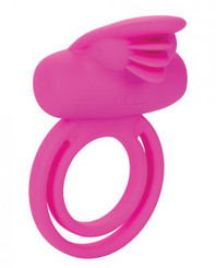 Dual Clit Flicker Enhancer Vibrating Erection Ring Pink by Cal Exotics