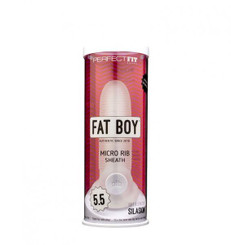 Perfect Fit Fat Boy Micro Ribbed Sheath 5.5in Clear Mens Sex Toys