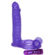 Double Penetrator C Ring with Bendable Dildo Purple Mens Sex Toys